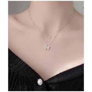 NEW Boho Festival Double Layer Butterfly Necklace
